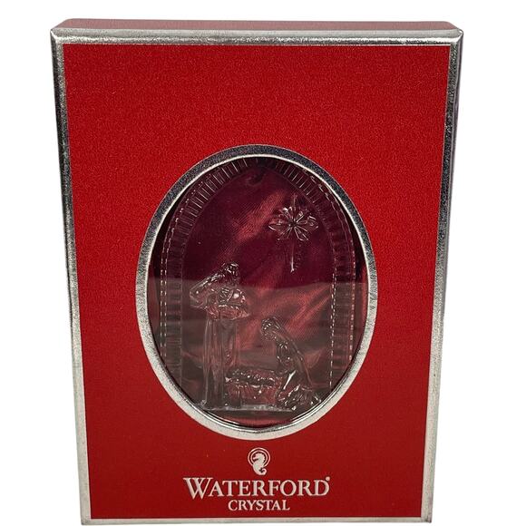 Vintage WATERFORD CRYSTAL ORNAMENT Of HOLY FAMILY From IRELAND 3.5" - Picture 4 of 5
